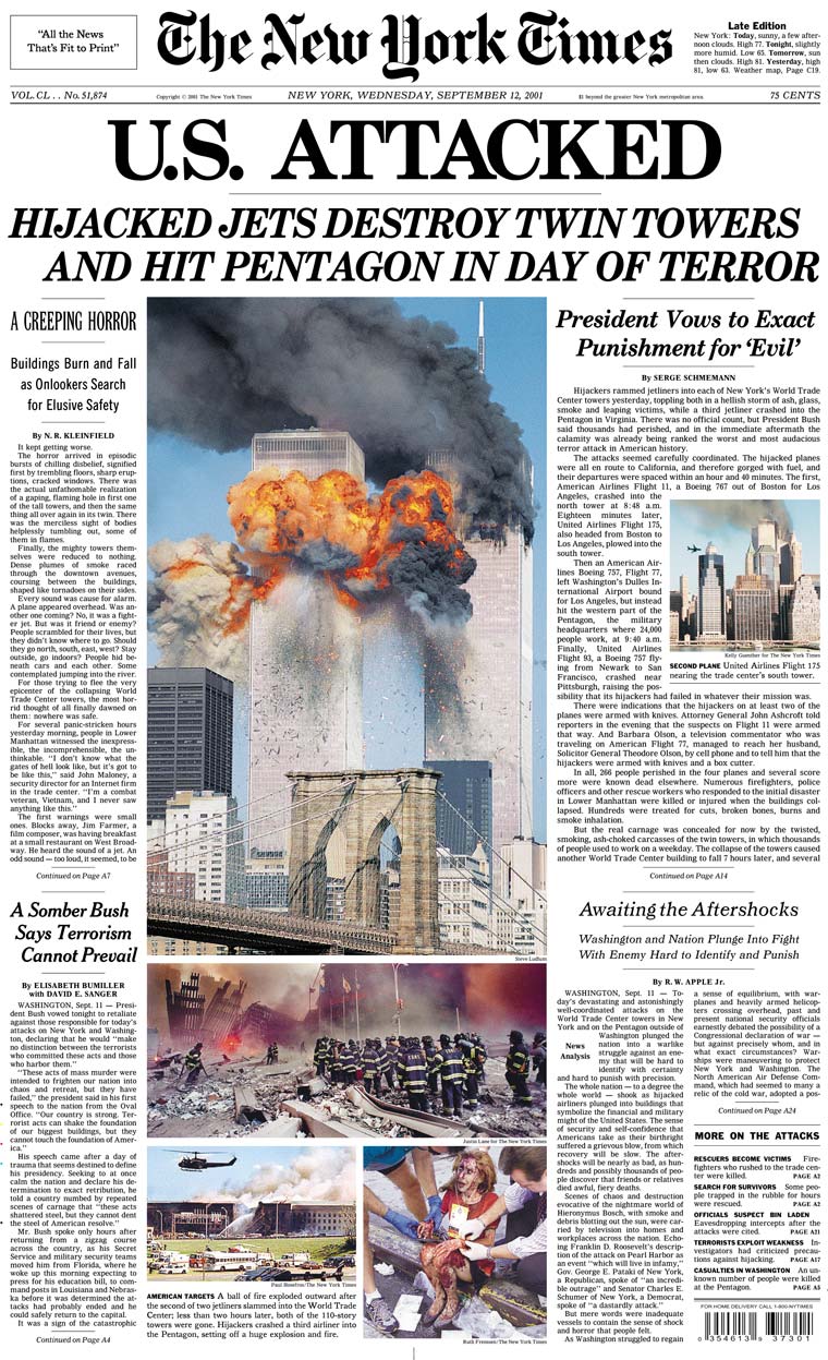 New York Times 12 de sete 2001