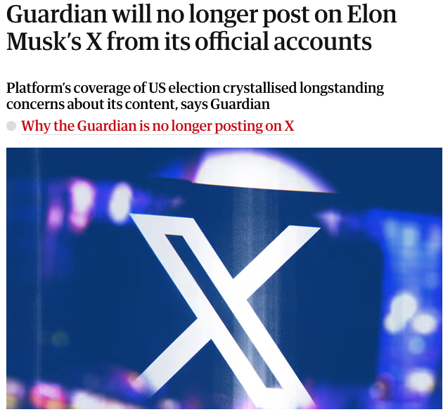 Guardian nõ publicara mais o Twitter nov 2924